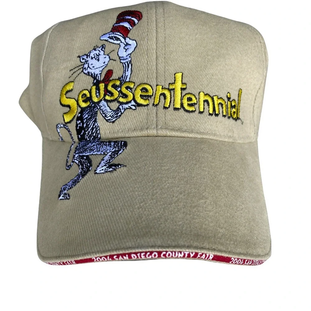 Dr Seuss Seussentennial Hat 2004‎ San Diego County Fair Cat in the Hat Tan Cap